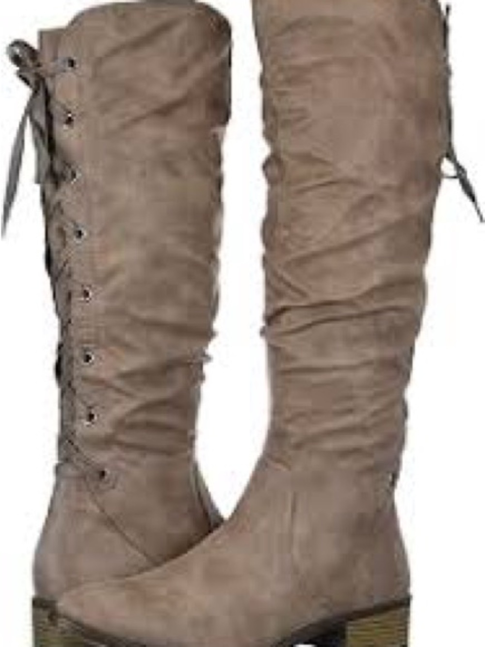 Rampage Taupe Over-the-Knee Lace-Up Boots
